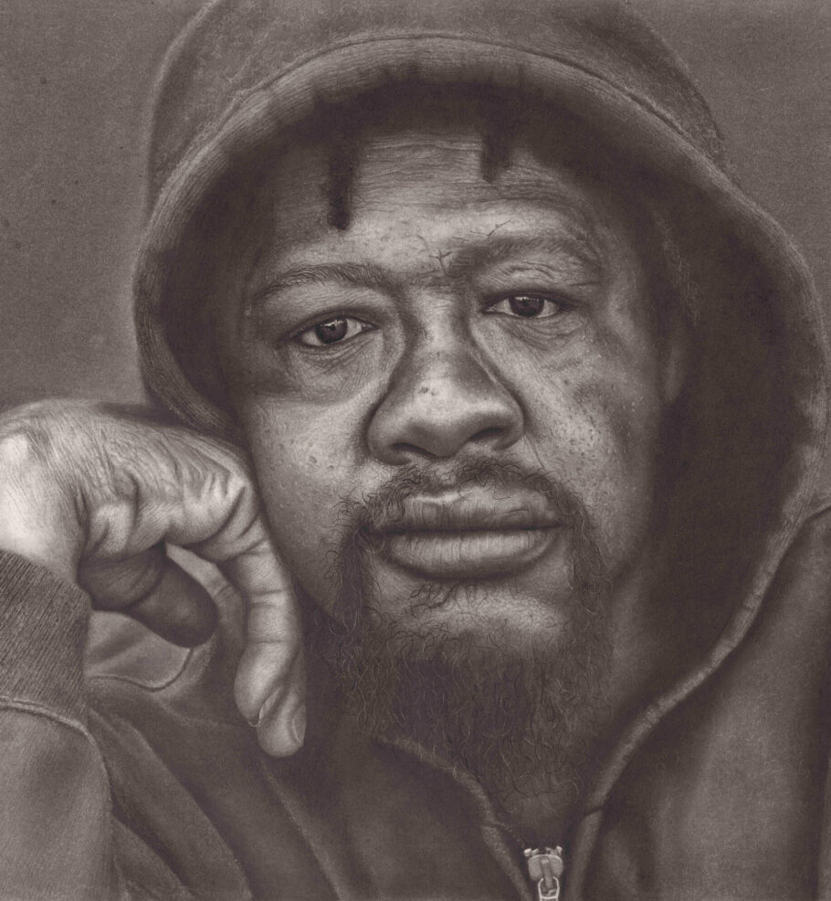 A homeless man called Rodney Graphite Pencil Drawing